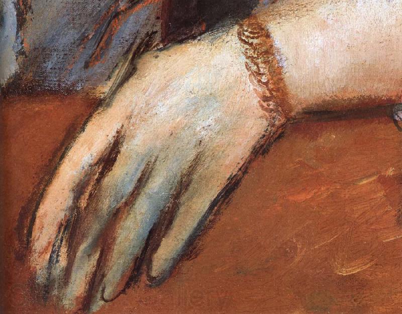 Edgar Degas Detail  of Portrait of Miss Lu Spain oil painting art